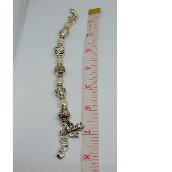 BRIGHTON Christmas winter festive beaded slider charm bracelet silver plated. - Picture 4 of 4